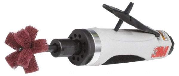 3M - 1/4" Collet, Straight Handle, Air Straight Die Grinder - 18,000 RPM, Directional Exhaust, 35 CFM, 1 hp, 90 psi, 1/4 NPT Inlet - Apex Tool & Supply