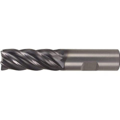 Kennametal - 1/2", 5 Flute, Single End, Solid Carbide, 0.12" Corner Radius End Mill - 3" OAL, 30° Helix, Right Hand Flute, 1-1/4" LOC, Right Hand Cut - Apex Tool & Supply