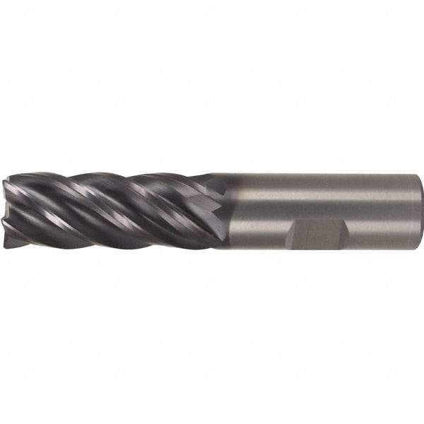 Kennametal - 9/32", 5 Flute, Single End, Solid Carbide, Corner Radius End Mill - 2-1/2" OAL, 38° Helix, Right Hand Flute, 3/4" LOC, Right Hand Cut - Apex Tool & Supply
