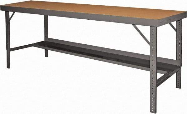 Durham - 120 Wide x 48" Deep x 26" High, Steel Workbench - Folding Legs, Gray - Apex Tool & Supply