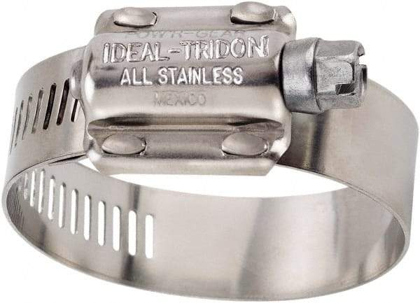 IDEAL TRIDON - SAE Size 462, 3-3/4 to 4-5/8" Diam, Stainless Steel High Torque Worm Drive Clamp - 5/8" Wide, Material Grade 304, Series 60 - Apex Tool & Supply