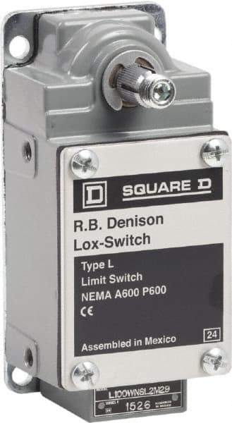 Square D - DPST, 2NO, 600 Volt Screw Terminal, Rotary Spring Return Actuator, General Purpose Limit Switch - 1, 2, 4, 12, 13 NEMA Rating, IP67 IPR Rating - Apex Tool & Supply