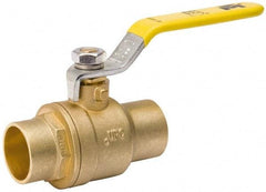 Value Collection - 3/4" Pipe, Full Port, Brass Packing Gland Ball Valve - Inline - Two Way Flow, C x C Ends, Lever Handle, 600 WOG, 150 WSP - Apex Tool & Supply