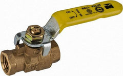 Value Collection - 3/8" Pipe, Full Port, Brass Packing Gland Ball Valve - Inline - Two Way Flow, IPS Ends, Lever Handle, 600 WOG, 150 WSP - Apex Tool & Supply
