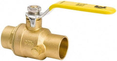 Value Collection - 3/4" Pipe, Full Port, Brass Side Drain Ball Valve - Inline - Two Way Flow, C x C Ends, Lever Handle, 500 WOG, 150 WSP - Apex Tool & Supply