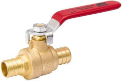 Value Collection - 3/4" Pipe, Full Port, Brass Standard Ball Valve - Inline - Two Way Flow, Pex Ends, Lever Handle, 600 WOG, 150 WSP - Apex Tool & Supply