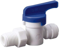 Value Collection - 3/8 x 3/8" Pipe, Full Port, Polysulfone Standard Ball Valve - Inline - Two Way Flow, Push Fit Ends, Lever Handle, 250 WOG, 200 WSP - Apex Tool & Supply