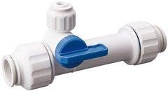 Value Collection - 3/4 x 1/4" Pipe, Full Port, Polysulfone Standard Ball Valve - Inline - Two Way Flow, Push Fit Ends, Lever Handle, 250 WOG, 200 WSP - Apex Tool & Supply