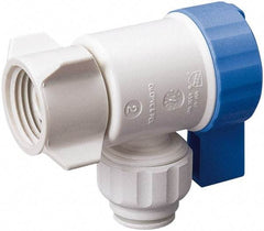 Value Collection - 3/8 x 1/2" Pipe, Full Port, Polysulfone Standard Ball Valve - Inline - Two Way Flow, Push Fit Ends, Lever Handle, 250 WOG, 200 WSP - Apex Tool & Supply