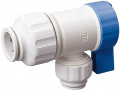 Value Collection - 1/4 x 1/2" Pipe, Full Port, Polysulfone Standard Ball Valve - Inline - Two Way Flow, Push Fit Ends, Lever Handle, 250 WOG, 200 WSP - Apex Tool & Supply
