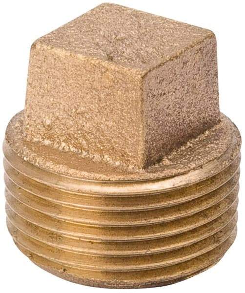 Value Collection - Class 125, 1/2" Internal Pipe, Red Brass Plug - MPT - Apex Tool & Supply