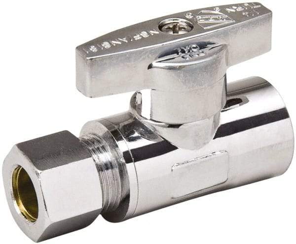 Value Collection - CPVC 1/2 Inlet, 125 Max psi, Chrome Finish, Brass Water Supply Stop Valve - 3/8 Compression Outlet, Straight, Chrome Handle, For Use with Any Water Supply Shut Off Application - Apex Tool & Supply