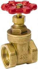 Value Collection - 3/4" Pipe, Class 150, IPS Brass Wedge Compact Gate Valve - 200 WOG, 200 WSP, Screw Over Bonnet, For Use with Water, Oil & Gas - Apex Tool & Supply