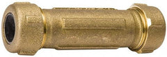 Value Collection - 1/2" Pipe, 3/4" Copper Tube, Brass Compression Pipe Coupling - 125 psi WOG Rating - Apex Tool & Supply