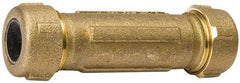 Value Collection - 3/8" Pipe, 1/2" Copper Tube, Brass Compression Pipe Coupling - 125 psi WOG Rating - Apex Tool & Supply