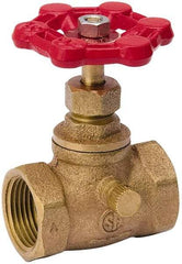 Value Collection - 3/4" Pipe, 125 psi WOG Rating, Brass Stop & Waste Valve - Lobe Type Handle, IPS End Connections, Use with Water, Oil, Air - Apex Tool & Supply