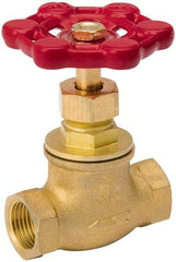 Value Collection - 3/4" Pipe, 125 psi WOG Rating, Brass, Stop Valve - Lobe Type Handle, IPS End Connections, Use with Water, Oil, Air - Apex Tool & Supply