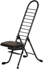 Vestil - 16-3/4" Wide x 21-1/4" Deep x 13" & 34" High, Steel Folding Chair with 1" Padded Seat - Black - Apex Tool & Supply