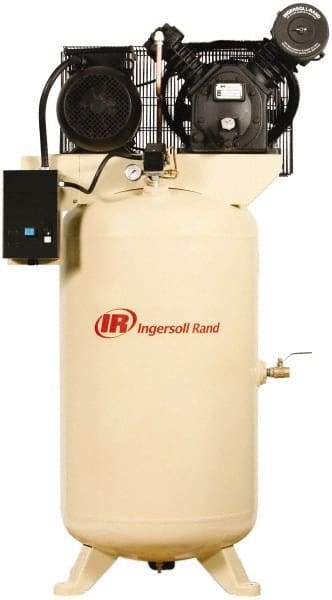 Ingersoll-Rand - 7.5 hp, 80 Gal Stationary Electric Vertical Air Compressor - Three Phase, 175 Max psi, 24 CFM, 230 Volt - Apex Tool & Supply