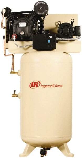Ingersoll-Rand - 7.5 hp, 80 Gal Stationary Electric Vertical Air Compressor - Three Phase, 175 Max psi, 24 CFM, 460 Volt - Apex Tool & Supply