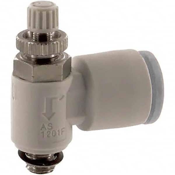 SMC PNEUMATICS - Speed & Flow Control Valves Valve Type: Flow Control Elbow Male Thread Size: 10-32 UNF - Apex Tool & Supply