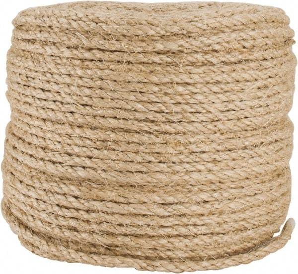 Value Collection - 500' Max Length Sisal Twisted Rope - 1/4" Diam, 48 Lb Capacity - Apex Tool & Supply