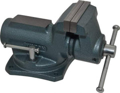 Wilton - 4" Jaw Width, 2-1/4" Opening Capacity, 2" Throat Depth, Steel Swivel Bench Vise - Bolt Down Base Attachment, 10.1" Long x 5.3" Wide x 5.3" High - Apex Tool & Supply