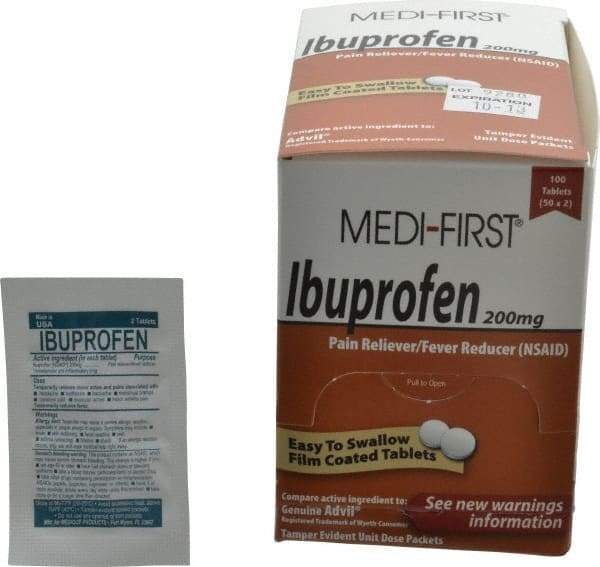 Medique - Medi-First Ibuprofen Tablets - Headache & Pain Relief - Apex Tool & Supply