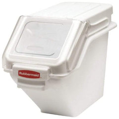 Rubbermaid - Rectangular, White Polyethylene Food Bin - 23-1/2" High x 11-1/2" Wide x 16.9" Long - Apex Tool & Supply
