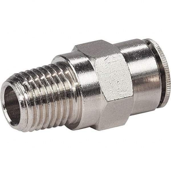 Dynabrade - Male NPT Pneumatic Hose Press-On Swivel Fitting - 3/8" Hose ID - Apex Tool & Supply