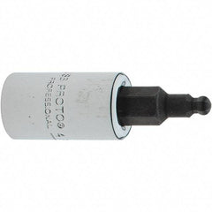 Proto - 1/4" Drive, 1/8" Hex Bit Socket - 1-1/2" OAL, 1.047" Bit Length, Ball End - Apex Tool & Supply