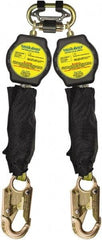 PRO-SAFE - 6' Long, 310 Lb Capacity, 2 Leg Locking Swivel Snap Hook Harness Fall Limiter - Polyethylene & Polyester, Self-Locking Carabiner Anchorage Connection - Apex Tool & Supply