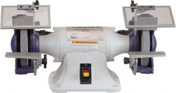 Palmgren - 6" Wheel Diam x 1" Wheel Width, 1/2 hp Grinder - 1/2" Arbor Hole Diam, 1 Phase, 3,450 Max RPM, 115/230 Volts - Apex Tool & Supply
