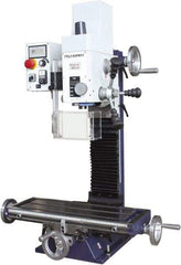 Palmgren - 7" Table Width x 19-11/16" Table Length, Electronic Variable Speed Control, 1 Phase Knee Milling Machine - 2MT Spindle Taper, 1-1/4 hp - Apex Tool & Supply