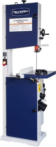 Palmgren - 15" Throat Capacity, Variable Speed Pulley Vertical Bandsaw - 45, 65, 90, 110, 155, 215, 3,000 SFPM, 1 hp, Single Phase - Apex Tool & Supply