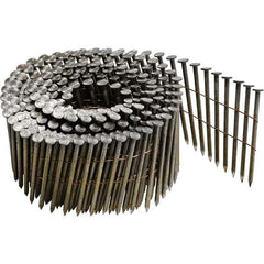 DeWALT - 13 Gauge 2-1/2" Long Roofing Nails for Power Nailers - Steel, Bright Finish, Smooth Shank, Coil Collation, Round Head, Blunt Diamond Point - Apex Tool & Supply