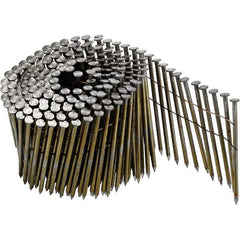 DeWALT - 11 Gauge 3-1/4" Long Roofing Nails for Power Nailers - Steel, Bright Finish, Smooth Shank, Coil Collation, Round Head, Blunt Diamond Point - Apex Tool & Supply