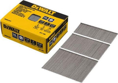 DeWALT - 16 Gauge 2-1/2" Long Finishing Nails for Power Nailers - Steel, Bright Finish, Smooth Shank, Angled Stick Collation, Round Head, Chisel Point - Apex Tool & Supply