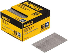 DeWALT - 16 Gauge 1-3/4" Long Finishing Nails for Power Nailers - Steel, Bright Finish, Smooth Shank, Angled Stick Collation, Round Head, Chisel Point - Apex Tool & Supply