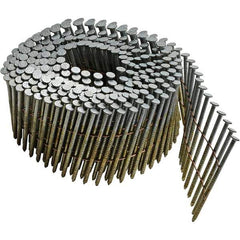 DeWALT - 13 Gauge 2-3/16" Long Siding Nails for Power Nailers - Steel, Galvanized Finish, Ring Shank, Coil Collation, Round Head, Blunt Diamond Point - Apex Tool & Supply