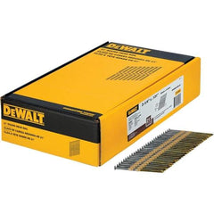 DeWALT - 9 Gauge 3-1/4" Long Framing Nails for Power Nailers - Steel, Bright Finish, Smooth Shank, Angled Stick Collation, Round Head - Apex Tool & Supply