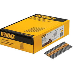 DeWALT - 9 Gauge 3" Long Framing Nails for Power Nailers - Steel, Bright Finish, Smooth Shank, Angled Stick Collation, Round Head - Apex Tool & Supply
