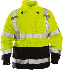 Tingley - Size 5XL High Visibility Jacket - Lime, Black, Polyurethane & Denier Polyester, Zipper Closure - Apex Tool & Supply