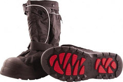 Tingley - Men's M (Women's L) Cold Resistant Overboots - 20" High, Plain Toe, Cleated Sole, Rubber Upper, Black, 100% Liquid Proof, Reflective & 6\x94 Roll-A-Way Gaiter - Apex Tool & Supply
