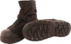 Tingley - Men's M (Women's L) Cold Resistant Overboots - 11" High, Plain Toe, Cleated Sole, Rubber Upper, Black, 100% Liquid Proof - Apex Tool & Supply