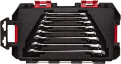 Blackhawk by Proto - 7 Piece, 1/4" to 11/16", Reversible Ratcheting Combination Wrench Set - Inch Measurement Standard, Chrome Finish, Comes in Case - Apex Tool & Supply