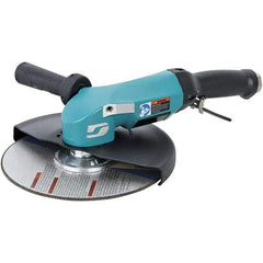 Dynabrade - 9" Wheel Diam, 6,500 RPM, Pneumatic Angle & Disc Grinder - 5/8-11 Spindle, 115 CFM, Adjustable Exhaust - Apex Tool & Supply