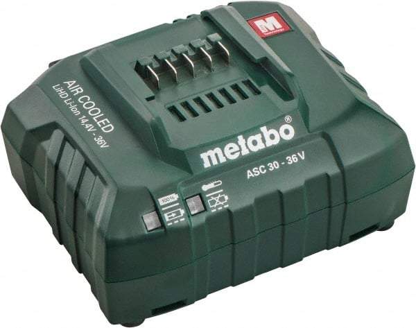 Metabo - 14.4/18/36 Volt, Lithium-Ion Power Tool Charger - 1 hr & 30 min to Charge, AC Wall Outlet Power Source - Apex Tool & Supply