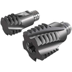 Iscar - MT-ISO-MM Grade IC908 Carbide Thread Milling Tip Insert - TiAlN Finish, 3 Flutes, 16mm Cutting Diam, 12mm Depth of Cut, 19mm Extension - Apex Tool & Supply
