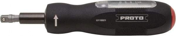 Proto - 1 Piece, 4 to 22 In/Lb, Torque Limiting Screwdriver - 5-3/4" OAL, 1/4" Drive - Apex Tool & Supply